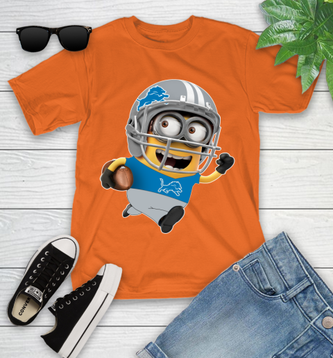 NFL Detroit Lions Minions Disney Football Sports Youth T-Shirt 7