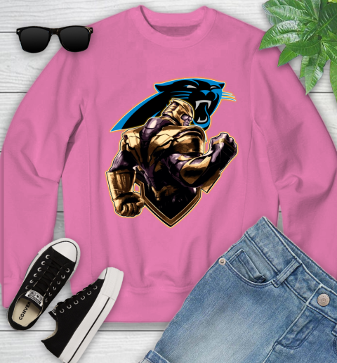 NFL Thanos Avengers Endgame Football Sports Carolina Panthers Youth Sweatshirt 7