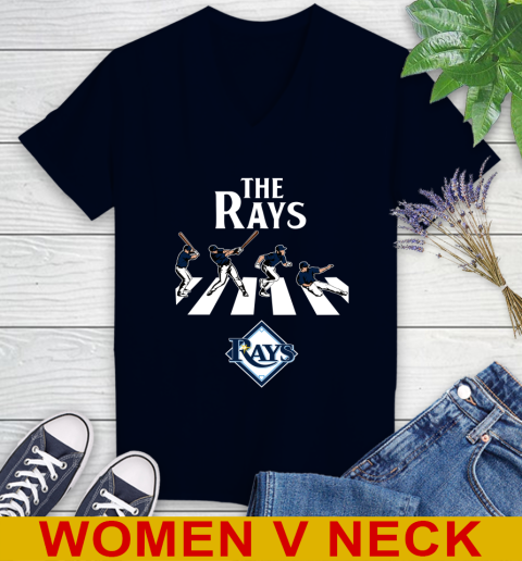 MLB Baseball Tampa Bay Rays The Beatles Rock Band Shirt Women's V-Neck T-Shirt 2