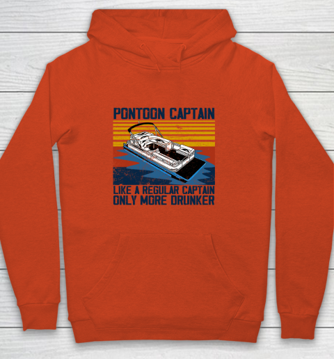 Pontoon Captain Like A Regular Captain Only More Drunker Youth Hoodie 3