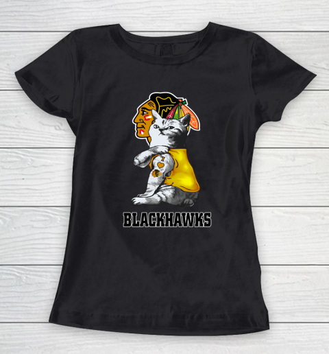 NHL My Cat Loves Chicago Blackhawks Hockey Women's T-Shirt