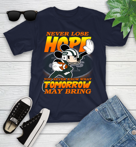 New York Jets NFL Football Mickey Disney Never Lose Hope Youth T-Shirt 2