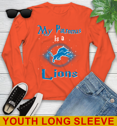 NFL Football Harry Potter My Patronus Is A Detroit Lions Youth Long Sleeve 3