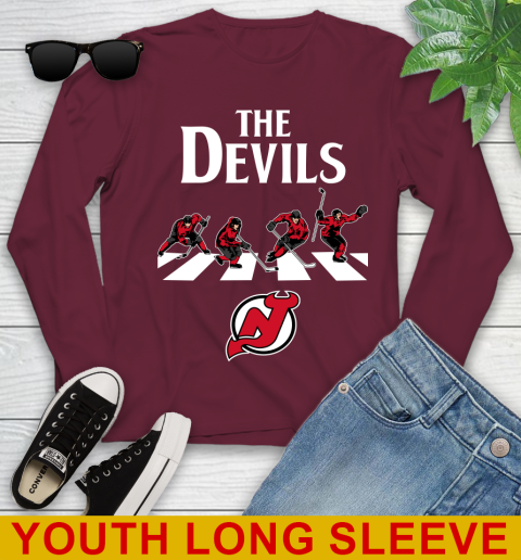 NHL Hockey New Jersey Devils The Beatles Rock Band Shirt Youth Long Sleeve 6