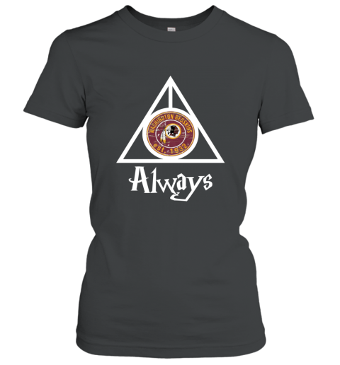 Always Love The Washington Redskins x Harry Potter Mashup NFL rowq always love the washington redskins x harry potter ladies t shirt 20 front black