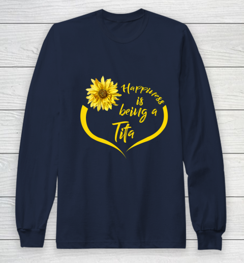 Womens Tita Gift Happiness Is Being A Tita Long Sleeve T-Shirt 2