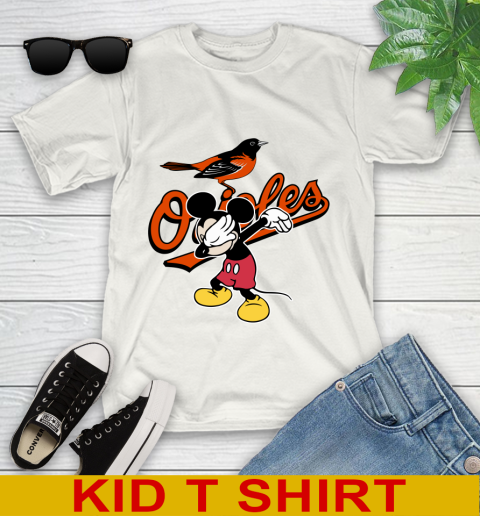 Baltimore Orioles MLB Baseball Dabbing Mickey Disney Sports Youth T-Shirt