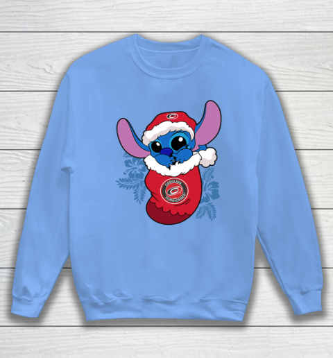 Carolina Hurricanes Christmas Stitch In The Sock Funny Disney NHL Sweatshirt 9