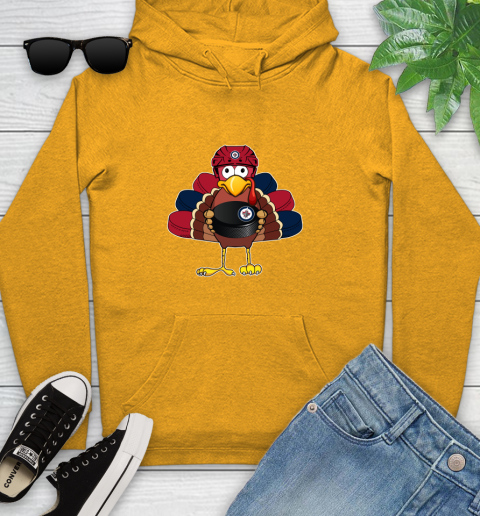 Winnipeg Jets Turkey Thanksgiving Day Youth Hoodie - Image 4