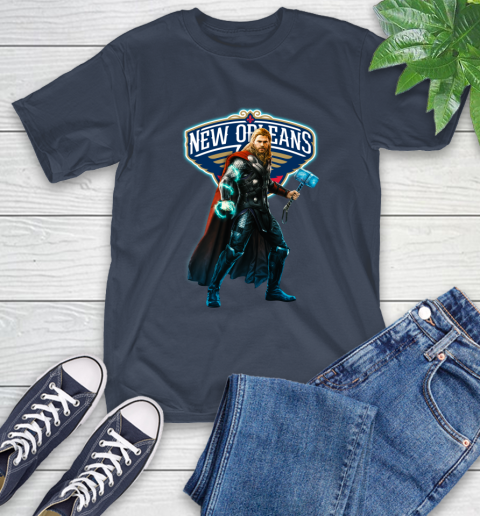 NBA Thor Avengers Endgame Basketball New Orleans Pelicans T-Shirt 4