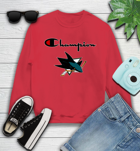NHL Hockey San Jose Sharks Champion Shirt Youth Sweatshirt 5