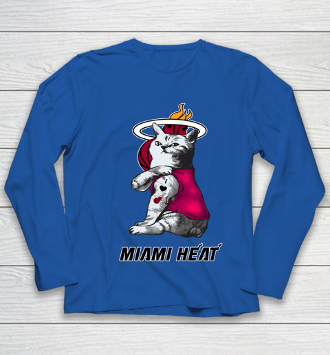 NBA Basketball My Cat Loves Miami Heat Youth Long Sleeve 7