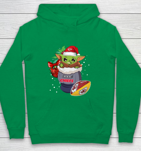 Kansas City Chiefs Christmas Baby Yoda Star Wars Funny Happy NFL Youth Hoodie 6