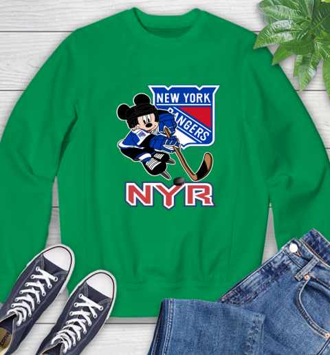 New York Rangers 90's Vintage NHL Crewneck Sweatshirt Royal / 2XL