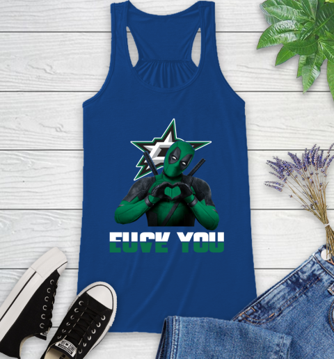 NHL Dallas Stars Deadpool Love You Fuck You Hockey Sports Racerback Tank 8