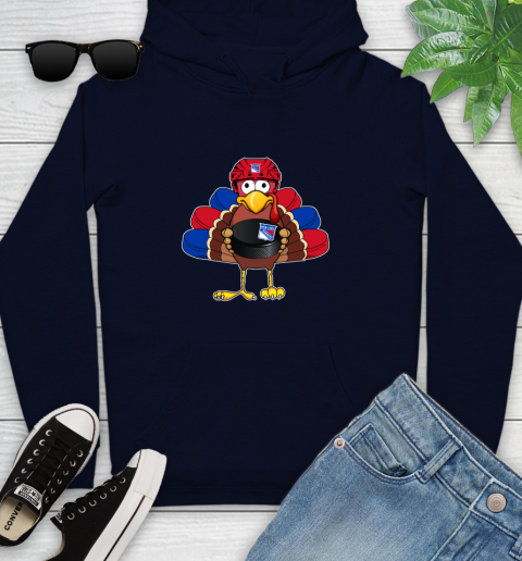 New York Rangers Turkey Thanksgiving Day Youth Hoodie 4