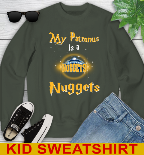 NBA Basketball Harry Potter My Patronus Is A Denver Nuggets Youth Sweatshirt 8