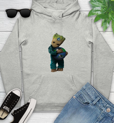 NBA Groot Guardians Of The Galaxy Basketball Sports Minnesota Timberwolves Youth Hoodie