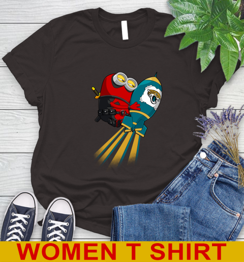 NFL Football Jacksonville Jaguars Deadpool Minion Marvel Shirt Women's T-Shirt 9