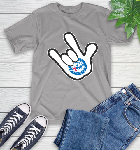 Philadelphia 76ers NBA Basketball Mickey Rock Hand Disney T-Shirt 6