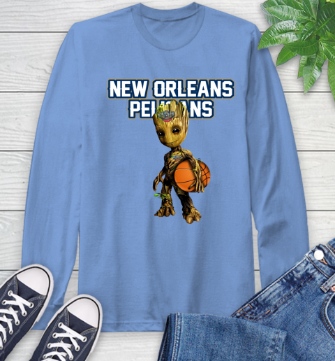 New Orleans Pelicans NBA Basketball Groot Marvel Guardians Of The Galaxy Long Sleeve T-Shirt 11