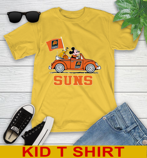 NBA Basketball Phoenix Suns Pluto Mickey Driving Disney Shirt Youth T-Shirt 8
