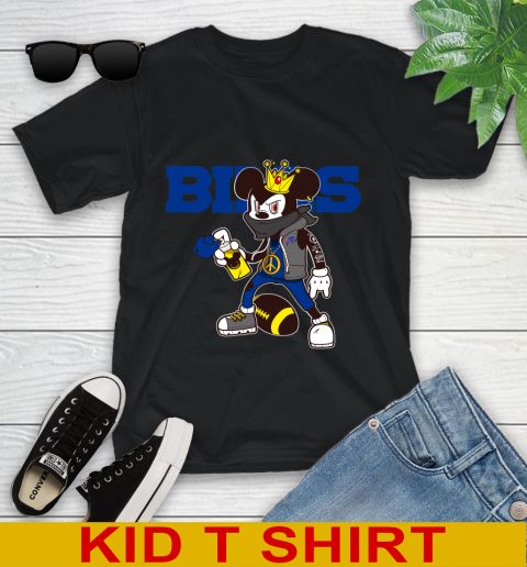 Buffalo Bills NFL Football Mickey Peace Sign Sports Youth T-Shirt 2
