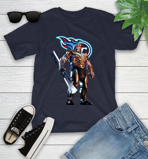 NFL Thanos Gauntlet Avengers Endgame Football Tennessee Titans Youth T-Shirt 3