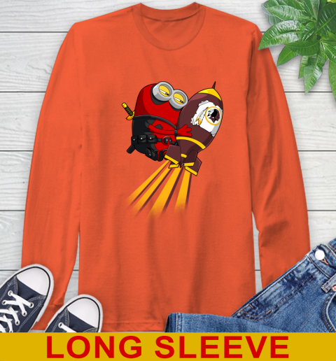NFL Football Washington Redskins Deadpool Minion Marvel Shirt Long Sleeve T-Shirt 4