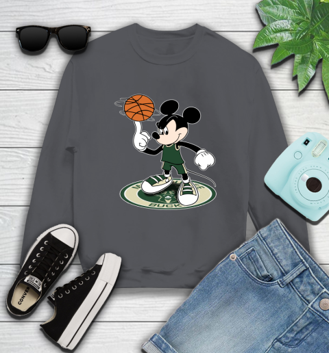 NBA Basketball Milwaukee Bucks Cheerful Mickey Disney Shirt Sweatshirt 6