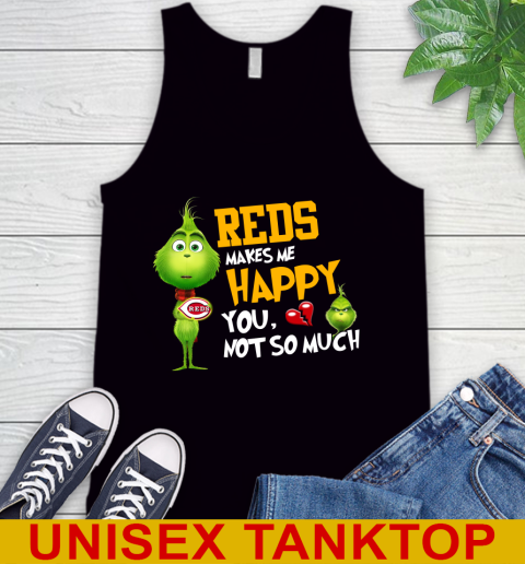 MLB Cincinnati Reds Makes Me Happy You Not So Much Grinch Baseball Sports Tank Top