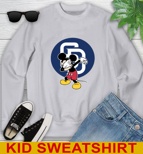 San Diego Padres MLB Baseball Dabbing Mickey Disney Sports Youth Sweatshirt 4