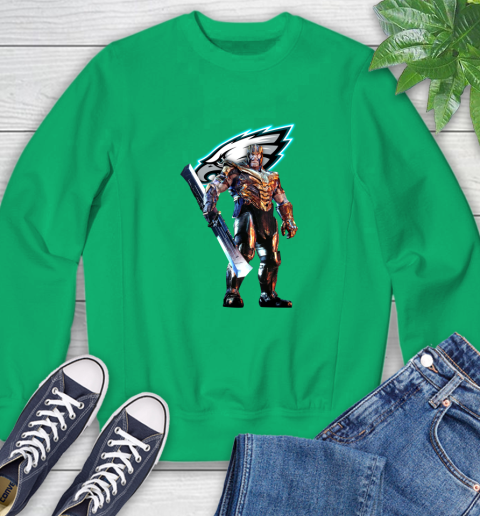 NFL Thanos Gauntlet Avengers Endgame Football Philadelphia Eagles Sweatshirt 6