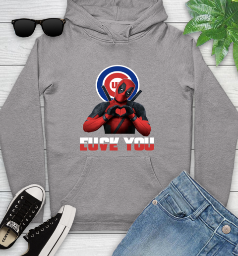 MLB Chicago Cubs Deadpool Love You Fuck You Baseball Sports Youth Hoodie 6