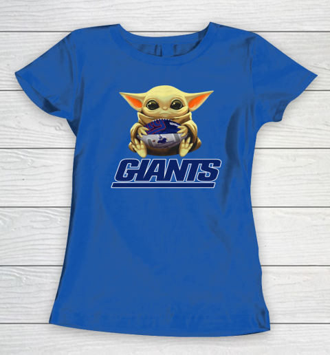 NFL Football New York Giants Baby Yoda Star Wars Women's T-Shirt 9