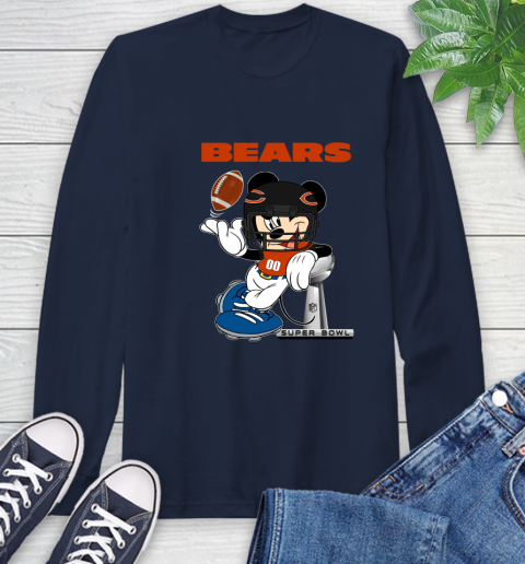 NFL Chicago Bears Mickey Mouse Disney Super Bowl Football T Shirt Long Sleeve T-Shirt 16