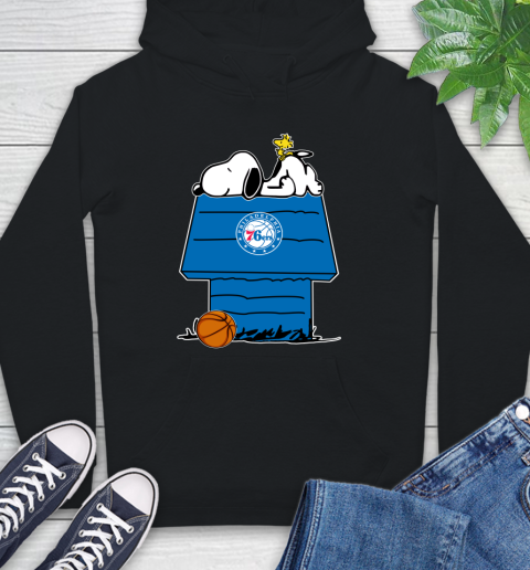 Philadelphia 76ers NBA Basketball Snoopy Woodstock The Peanuts Movie Hoodie 2