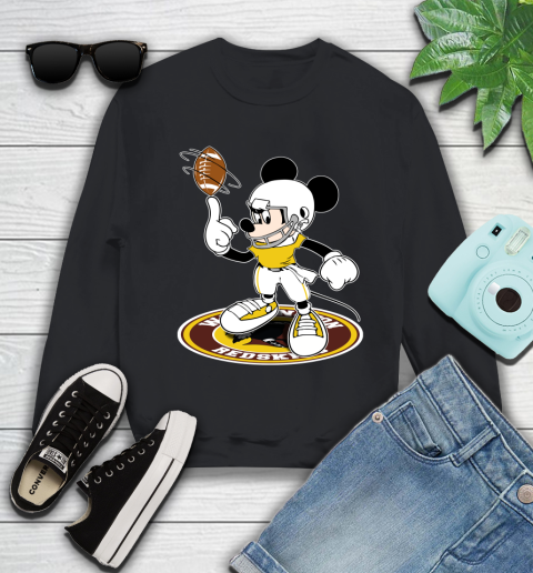 NFL Football Washington Redskins Cheerful Mickey Disney Shirt Youth Sweatshirt