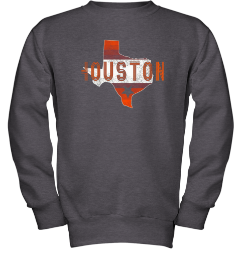 ws7w new houston retro baseball shirtvintage houston baseball youth sweatshirt 47 front dark heather