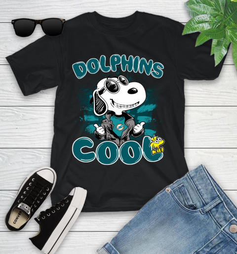 NFL Football Miami Dolphins Cool Snoopy Shirt Youth T-Shirt