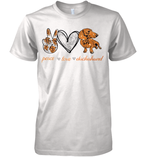 Peace Love Dachshund Premium Men's T-Shirt