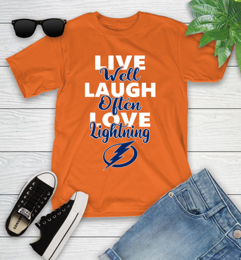 NHL Hockey Tampa Bay Lightning Live Well Laugh Often Love Shirt Youth T-Shirt 8