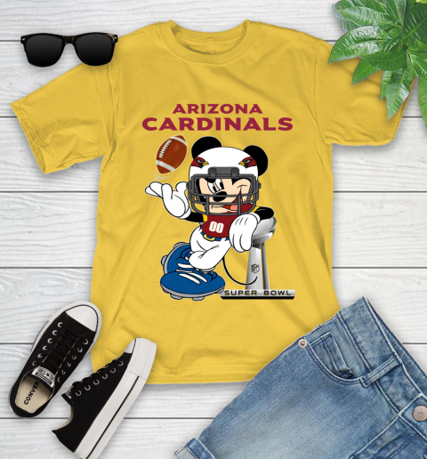 NFL Arizona Cardinals Mickey Mouse Disney Super Bowl Football T Shirt Youth T-Shirt 8