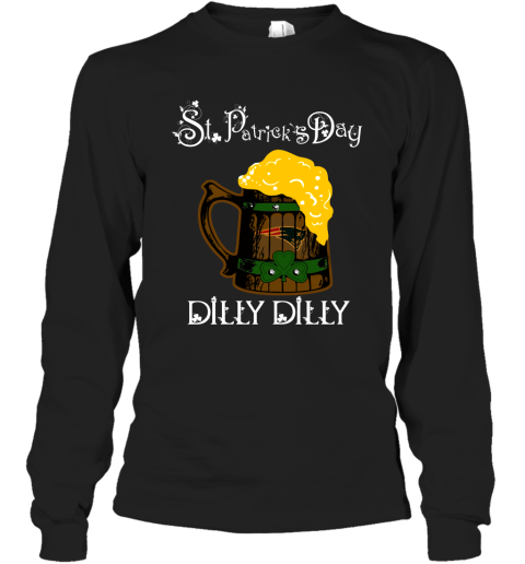 NFL New England Patriots St Patrick's Day Dilly Dilly Beer Football Sports OQJwyGFx8TK long sleeve tee 14 95 151514 front black