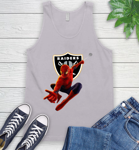 NFL Spider Man Avengers Endgame Football Oakland Raiders Tank Top 4