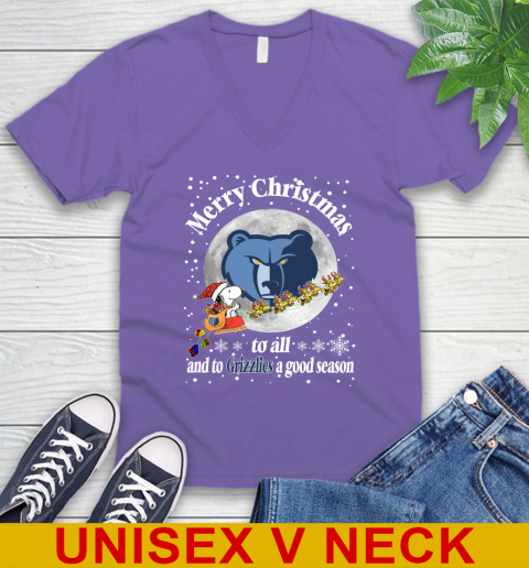 Memphis Grizzlies Merry Christmas To All And To Grizzlies A Good Season NBA Basketball Sports V-Neck T-Shirt 8