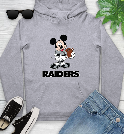 NFL Football Oakland Raiders Cheerful Mickey Mouse Shirt Youth Hoodie 6
