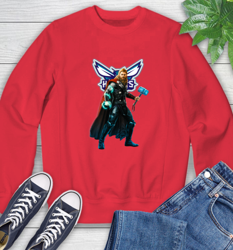 NBA Thor Avengers Endgame Basketball Charlotte Hornets Sweatshirt 10