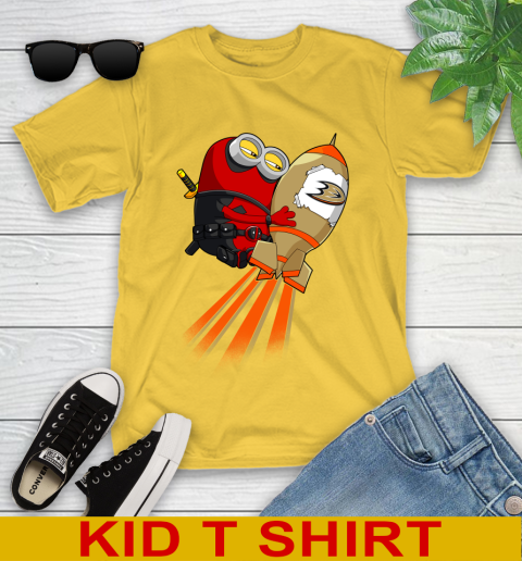 NHL Hockey Anaheim Ducks Deadpool Minion Marvel Shirt Youth T-Shirt 9