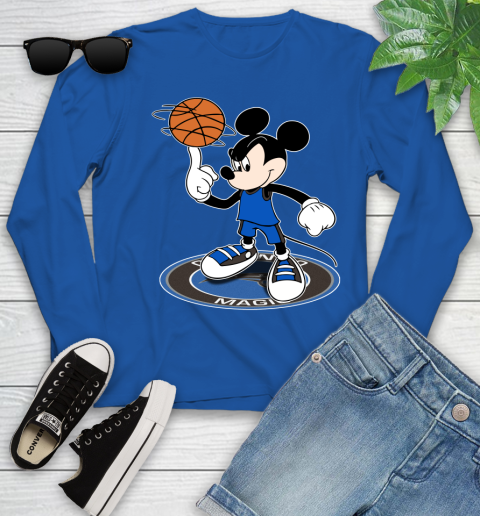 NBA Basketball Orlando Magic Cheerful Mickey Disney Shirt Youth Long Sleeve 10